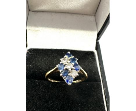 9ct Gold Sapphire &amp; Diamond Dress Ring (2g)