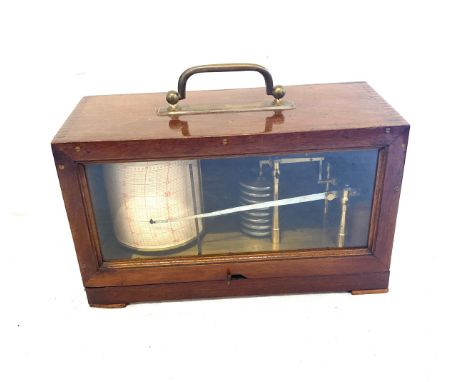 Vintage wooden framed barograph, untested 