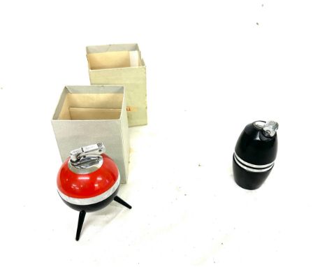 Art deco sputink Novelty cigarette lighter in original box and novelty hand grenade lighter 
