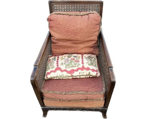 Vintage bergere chair, damage to arm 