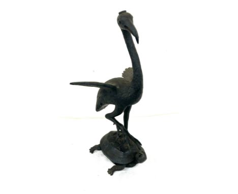 Possibly a bronze bird and turtle figure 