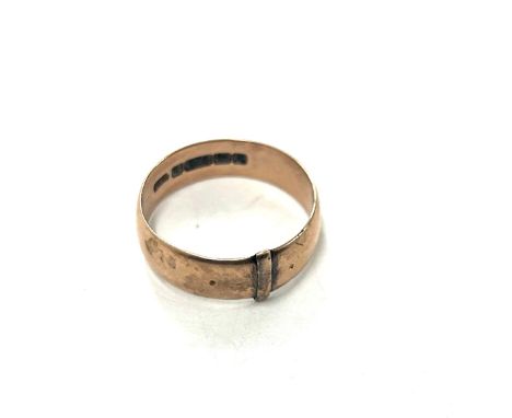 Vintage 9ct gold buckle ring, hallmarked, total weight approximately 4.1grams, ring size S