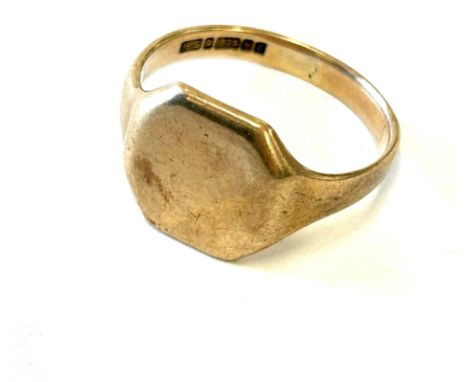 Gents 9ct gold signet ring, makers mark H.S, total weight 5.1 grams, ring size U