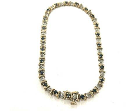 Vintage 9ct gold sapphire &amp; diamond bracelet weight 6.5g