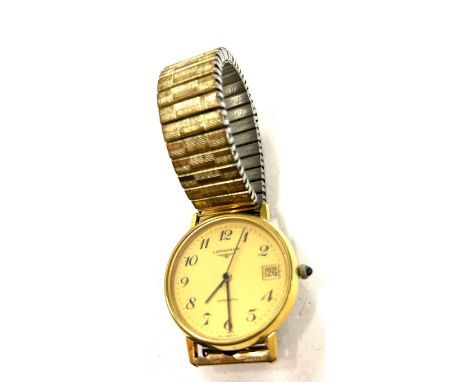 Vintage gents c.1970's Longines gold tone wristwatch automatic Longines cal L990.1 25 jewel movement, gold tone dial, black A