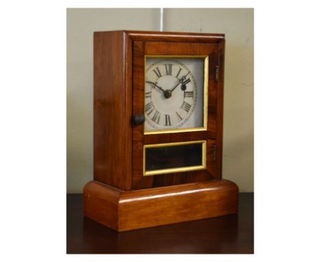 Late 19th Century American Seth Thomas rosewood and mahogany cased mantel clock, the off-white dial with Roman numerals, pend