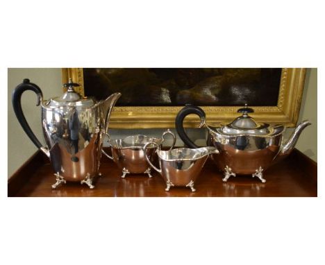 Silver plated four piece tea service   Condition: 