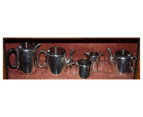 Hotel silver plate five piece tea service   Condition: 