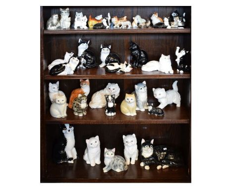 Large selection of ceramic cat figurines to include; Babbacombe, Price Kensington, Sylvac etc (approx 43)   Condition: 