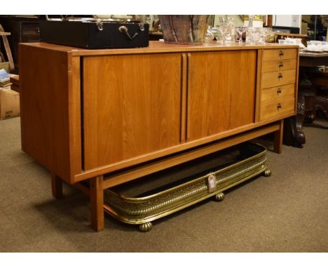 Modern Design - Mid 20th Century teak sideboard, possibly Danish, in the manner of Hans Wegner for Fritz Hansen, Denmark, fit