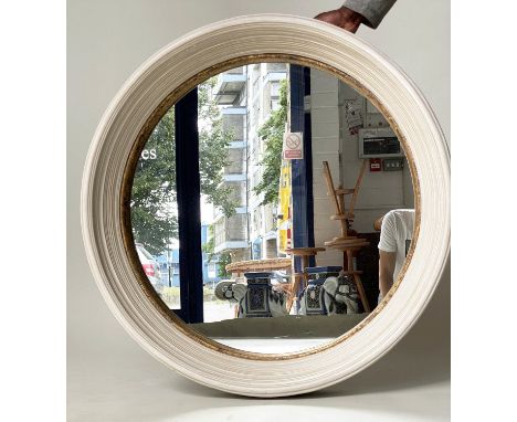CIRCULAR WALL MIRROR, Regency style with moulded frame and gilt slip, 85cm W. 