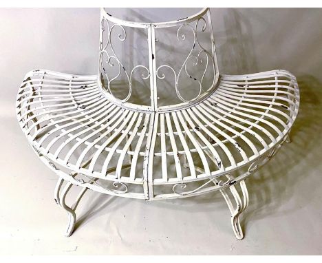 ARCHITECTURAL TREE BENCH, Regency style, aged painted finish, 78cm x 151cm x 75cm. 