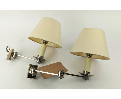 VAUGHAN PRESTON SWING-ARM WALL LIGHT AND A BISMARCK SINGLE ARM WALL LIGHT, largest light 16cm x 32cm x 44cm, with shades. (2)