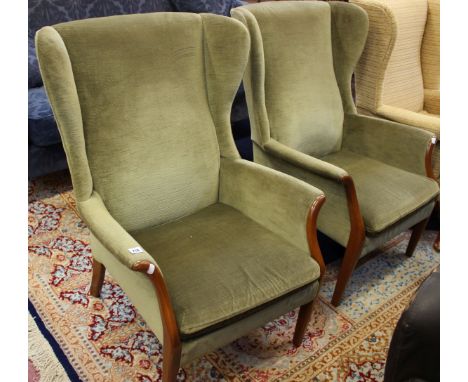 Two Parker Knolls armchairs, a G Plan style teak dressing table 144cm wide, a Regency style sofa table, reproduction corner c