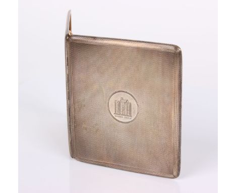 An early 20th Century silver cigarette case, engine turned, engraved 'Bicods Castle', 110.9g in total given to Hugh Stanley B