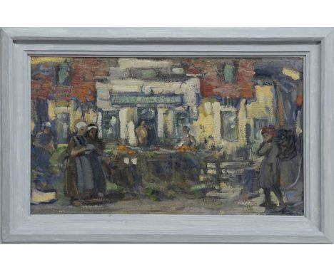 CIRCLE OF ROBERT BROUGH RSA (SCOTTISH 1872 - 1905),BRUGESoil on canvasimage size 35cm x 60cm, overall size 48cm x 73cm Framed