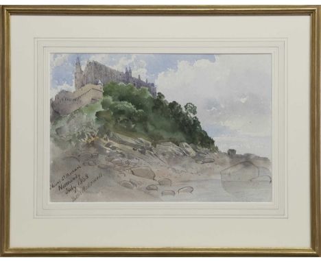 BEN HALLEWELL (BRITISH fl. 1865-1869),MONT ST MICHEL, NORMANDYwatercolour on paper, signed, titled and dated 1868image size 3