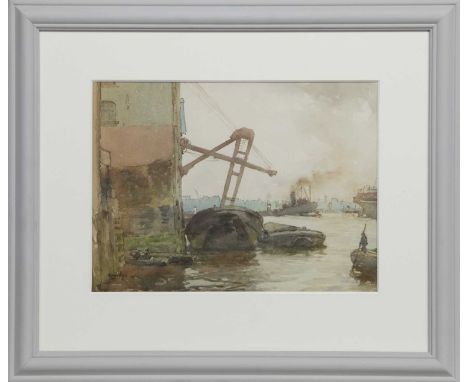 DAVID FOGGIE RSA RWS (SCOTTISH 1878-1948) AT THE DOCKSwatercolour on paper, signed and dated '33image size 28.5cm x 39cm, ove
