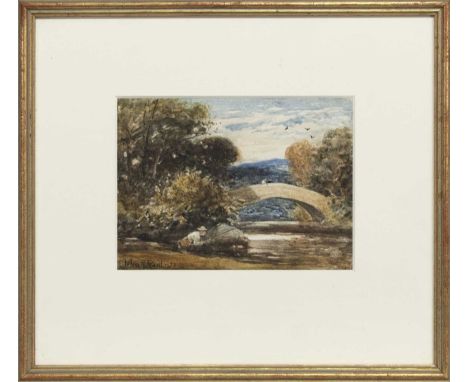 JOHN ROBERTSON REID RI SCOTTISH 1851 - 1926),BRIG O'TURK, PERTHSHIREwatercolour on paper, signed and dated 1920, titled label