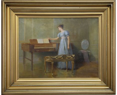 DUNCAN MACKELLAR RSW (SCOTTISH 1849 - 1908),SONGTIME oil on canvasimage size 42cm x 55cm, overall size 65cm x 78cm Framed (lo