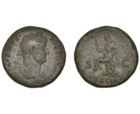 Roman Imperial Coinage, Hadrian, Sestertius, c. 130-3, laureate draped bust right, rev. Dacia seated left on pile of rocks, h