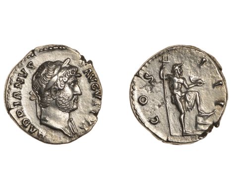 Roman Imperial Coinage, Hadrian, Denarius, 125-7, laureate bust right, drapery on far shoulder, rev. Neptune standing right w