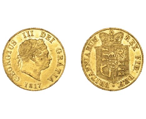 George III (1760-1820), New coinage, Half-Sovereign, 1817 (M 400; S 3786). Some light scrapes, file-mark on edge, otherwise g