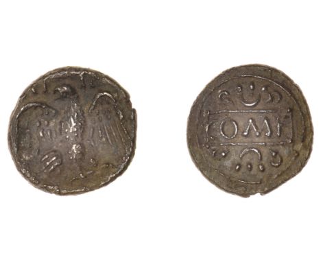 British Iron Age, ATREBATES and REGNI, Verica (10 - 40 AD), Unit, co · mf on tablet between scrolls, rev. eagle standing with