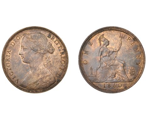 Victoria (1837-1901), Penny, 1860, dies Dd, double-punched obv. legend, boat clear of sea on rev. (F 10; BMC 1629; S 3954). A