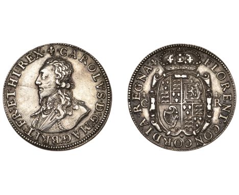 Charles I (1625-1649), Pattern Unite, attributed to A. Vanderdoort, in silver, mm. lis, bare-headed bust left, wearing lace c