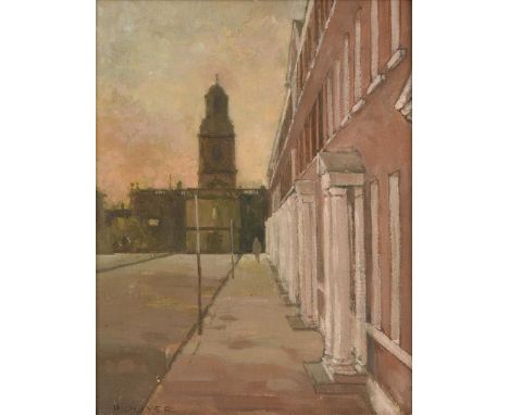Raymond Oliver (b.1933) ''St Johns, North Wakefield'' Signed, oil on board, 22cm by 17cm  Exhibited: RA 1987, Ferens Hull 198