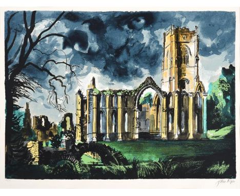 John Egerton Christmas Piper CH (1903-1992) ''Fountains Abbey'' Signed and numbered 136/150, lithograph, 49cm by 65cm  Artist