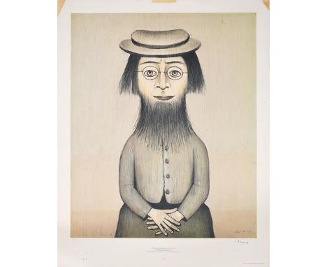 After Laurence Stephen Lowry RBA, RA (1887-1976)  ''Woman with Beard'' Signed, with the blindstamp for the Fine Art Trade Gui