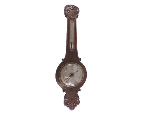 A Victorian rosewood cased barometer, the dial signed PA Kelly of Louth, 94cm high.