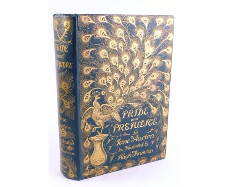 Thomson (Hugh) and Jane Austen PRIDE AND PREJUDICE, FIRST PEACOCK EDITION, publisher's blue/green cloth with elaborate gilt d