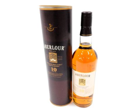A bottle of Aberlour ten year old Highland Single Malt Scotch whisky, boxed. 