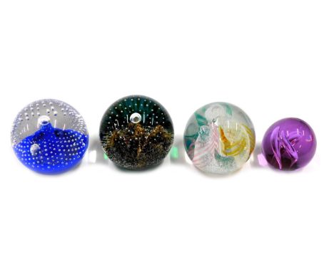 Four Caithness and other paperweights, comprising three large to include Day Dreams, Moon Mountains, Star Light, and a small 