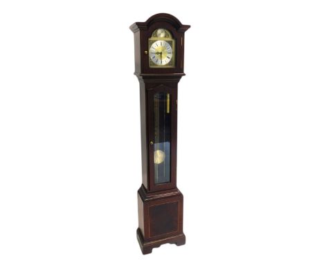 A Thomas Byrne mahogany grandmother clock, with two trains, 180cm high. 