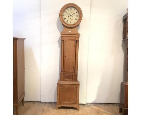 A George IV bird's eye maple longcase clock, signed Richard Millar &amp; Son, Edinburgh, the 13 in. enamelled dial with Roman