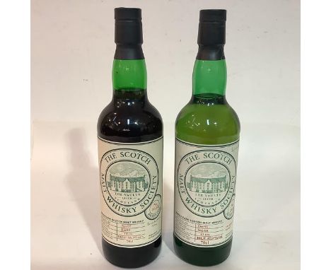 SMWS - two bottles: Laphroaig SMWS, 29.46, cask strength malt whisky, distilled in October 1991 and bottled in September 2005
