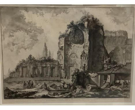 After Giovanni Battista Piranesi (1720-1778), The Temple of Venus and Roma (Le Vedute di Roma), etching and engraving from pl