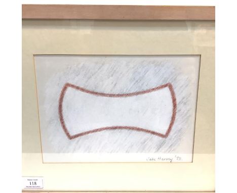 •Jake Harvey R.S.A. (Scottish, b. 1948) "Axe Head", signed and dated (19)93, chalk and charcoal, framed. 19.75cm by 28cm.  No