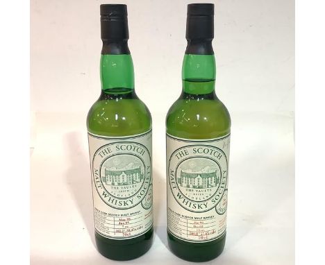 SMWS - two bottles: Dufftown SMWS, 90.8, cask strength malt whisky, distilled in March 1990 and bottled in December 2003, for