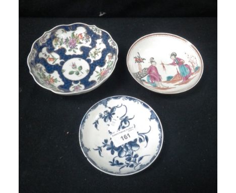A group of three Worcester saucers