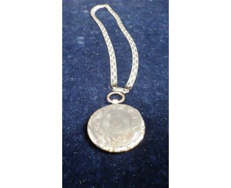 A 9ct yellow gold snake link necklace and a gilt metal engine-turned and engraved Victorian locket