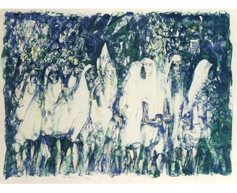Louis le Brocquy HRHA (1916-2012) PROCESSION WITH LILIES lithograph; (no. 61 from an edition of 75) signed and number lower r