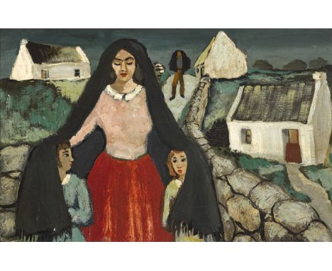 Gerard Dillon (1916-1971) SHAWL oil on board signed lower right; titled on label on reverse 9½ x 14in. (24.13 x 35.56cm)    T