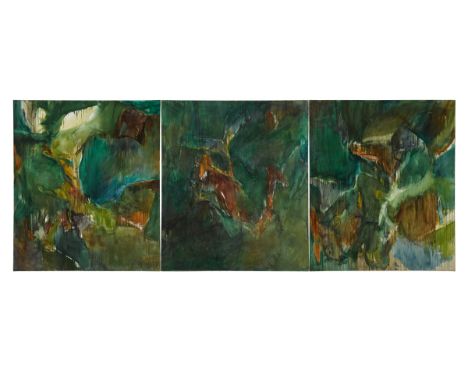 Barrie Cooke HRHA (1931-2014) FOREST TRIPTYCH, 1976 oil on canvas; (3) each canvas signed, titled and dated on reverse; two o