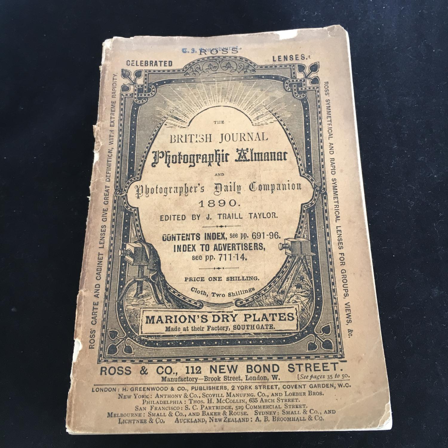 Rare antique book British Journal Photographic Almanac from 1890 ...