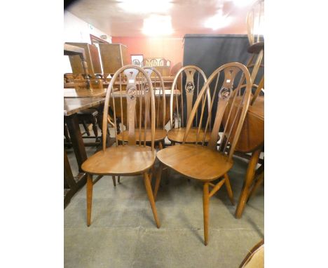 A set of four Ercol Golden Dawn elm and beech chairs 